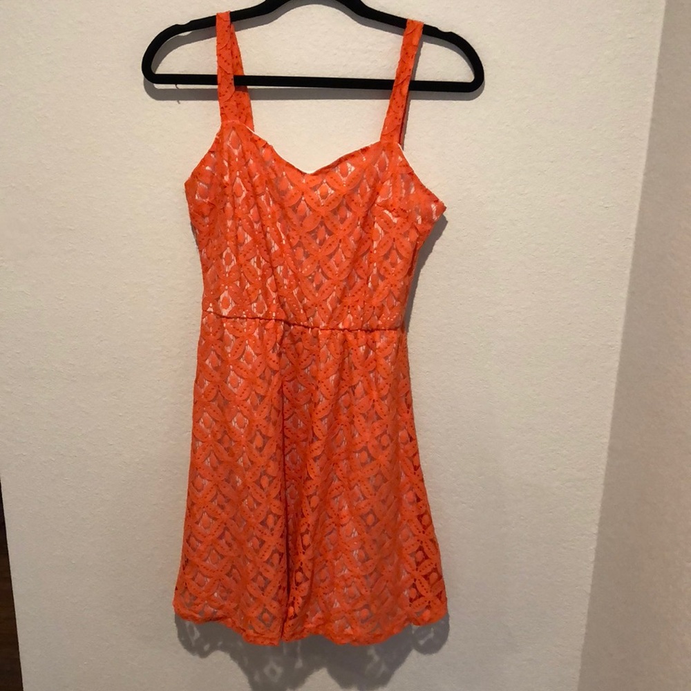 NWT boutique orange fit and flare dress